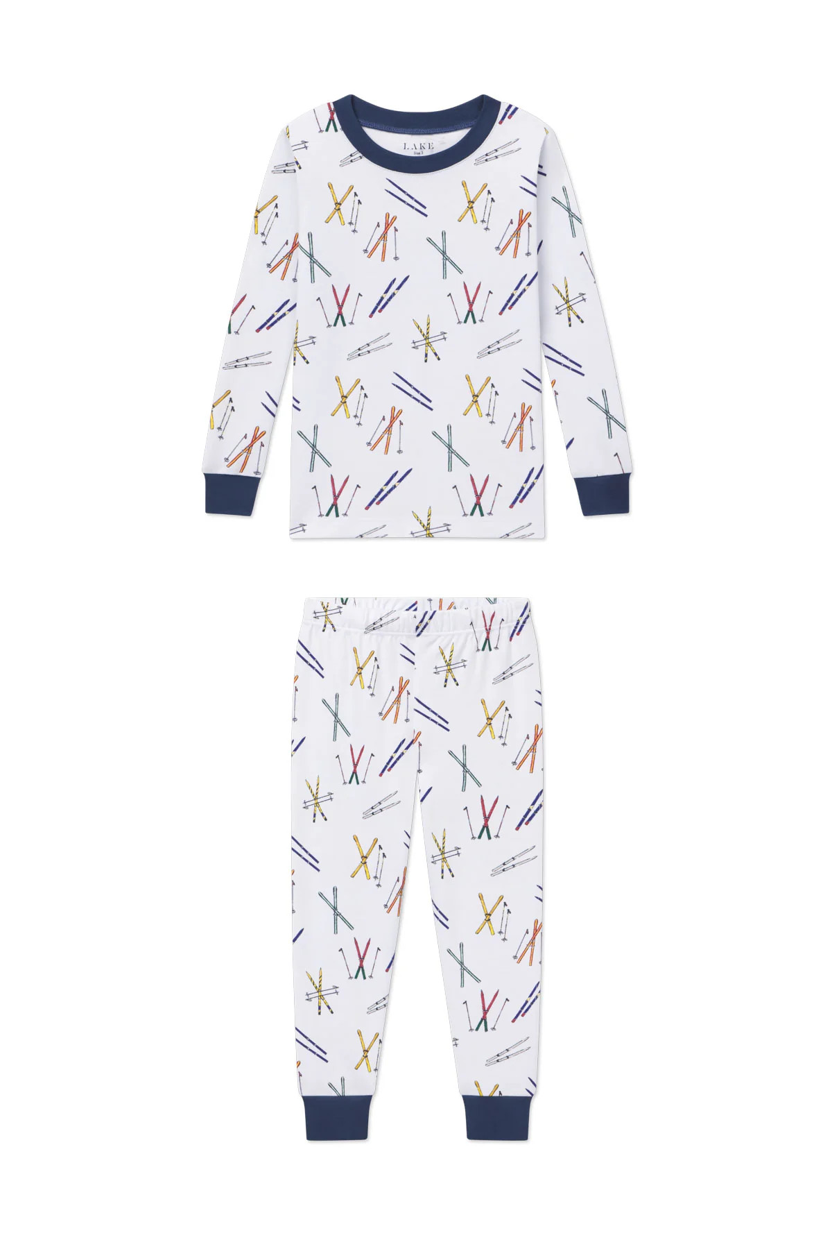 Kids Long-Long Set in Vintage Skis | Lake Pajamas