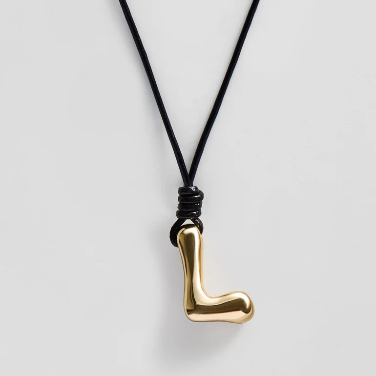 Cord Initial Necklace - Gold | BaubleBar