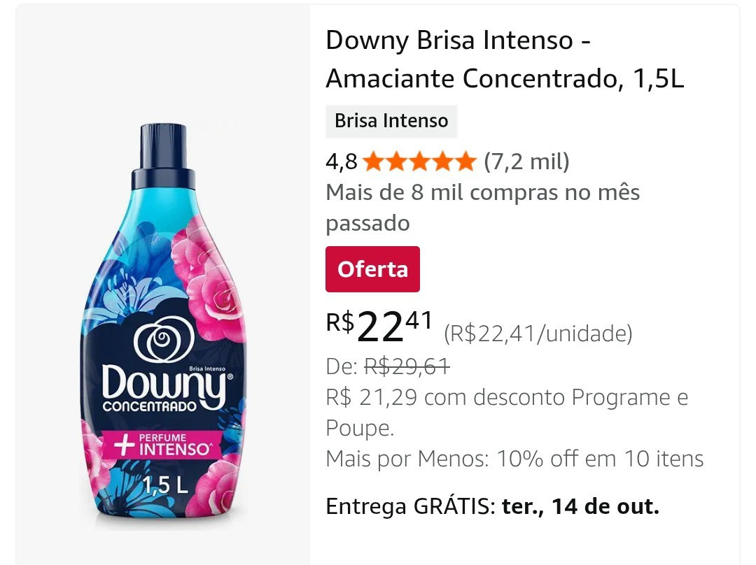 Downy Brisa Intenso - Amaciante Concentrado, 1,5LVisite a loja Downy

#LTKbrasil #LTKpromo #LTKhome