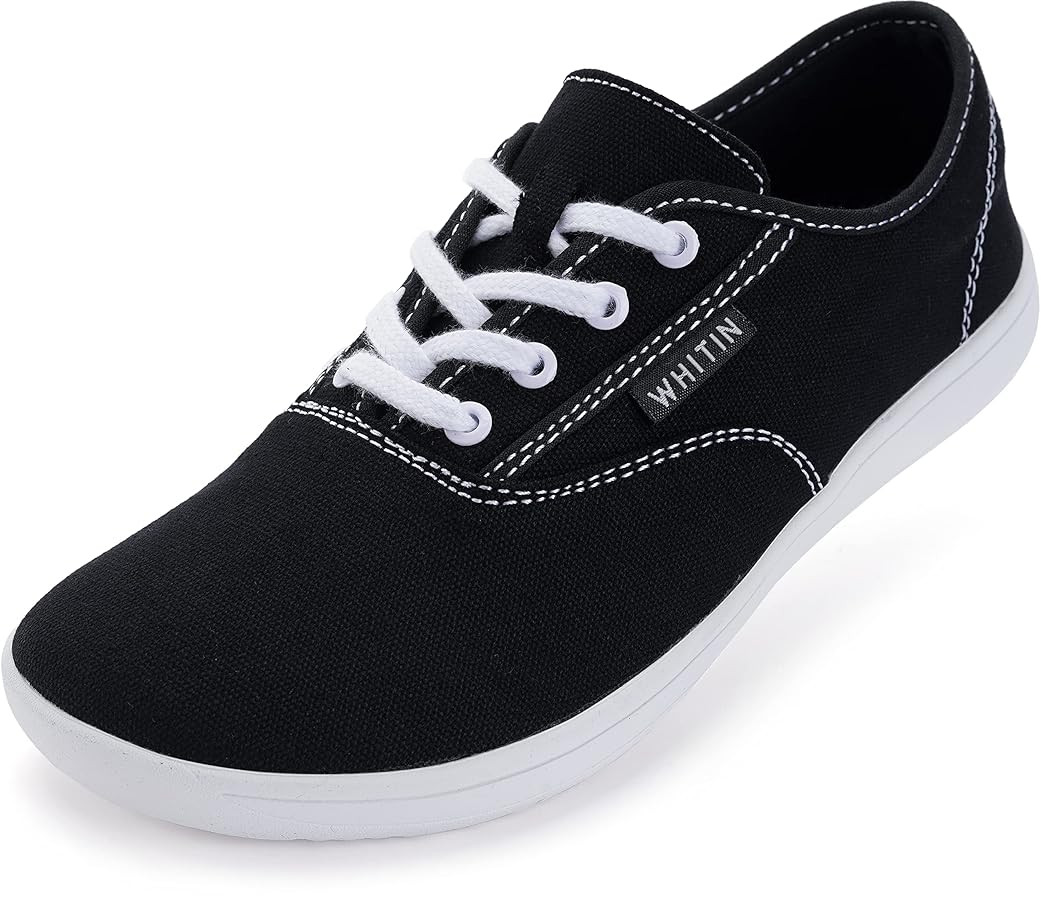 WHITIN Women's Wide Canvas Minimalist Barefoot Shoes | Zero Drop Sole | Casual Sneaker | Amazon (US)