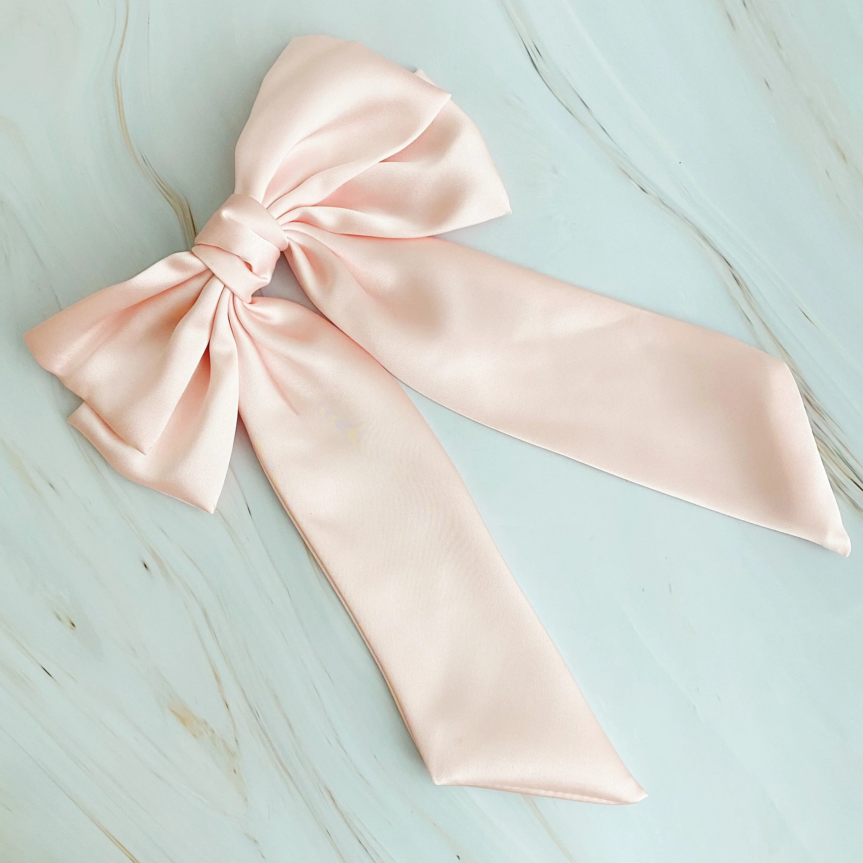 Doubled Satin Bow Hair Clip | Pink | Casual Chic Boutique