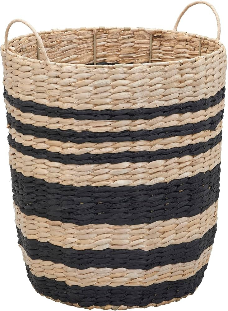 Household Essentials Cattail and Paper Multi Band Basket, Natural and Black | Amazon (US)