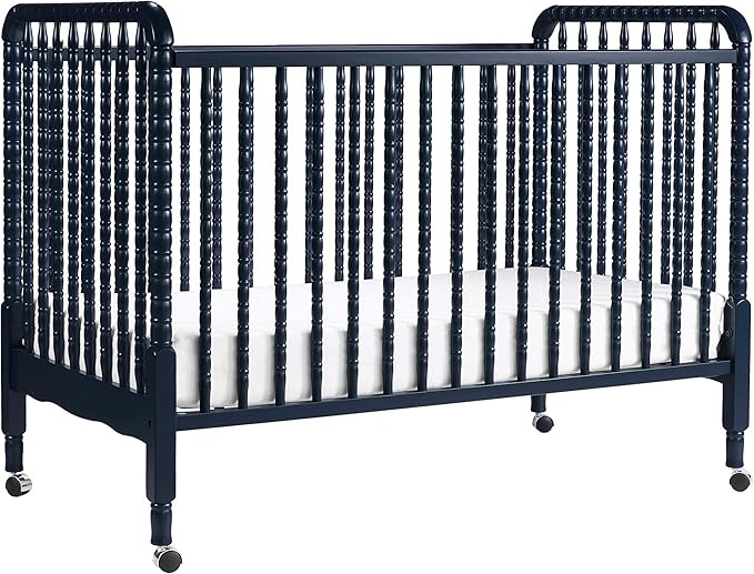 DaVinci Jenny Lind 3-in-1 Convertible Crib in Navy, Removable Wheels, Greenguard Gold Certified | Amazon (US)