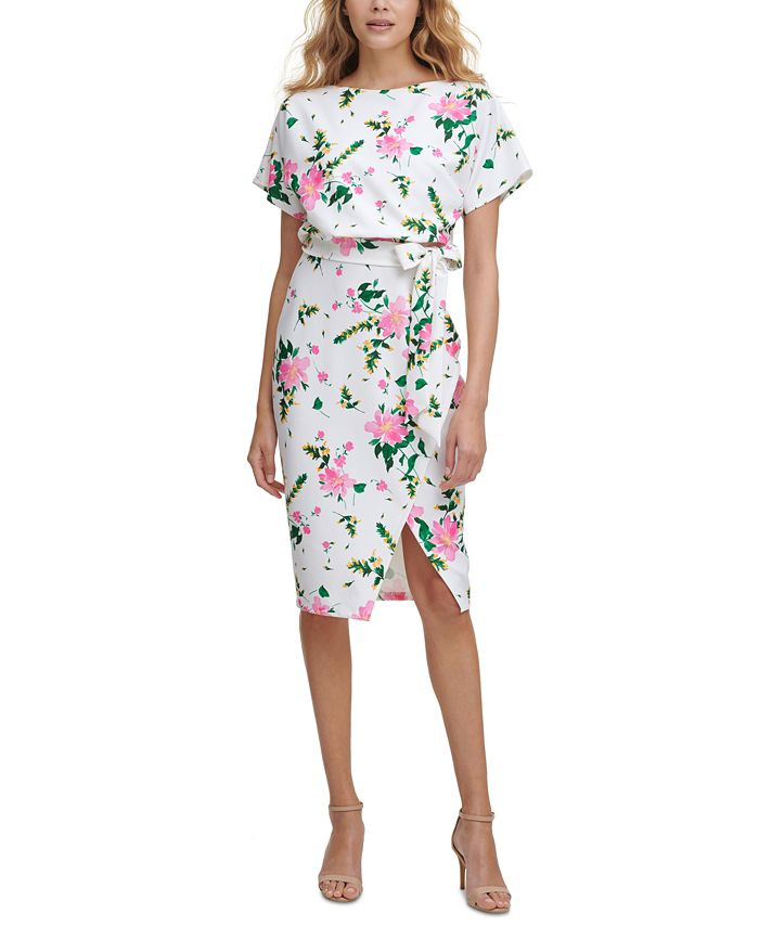 kensie Printed Scuba Crepe Sheath Dress & Reviews - Dresses - Women - Macy's | Macys (US)