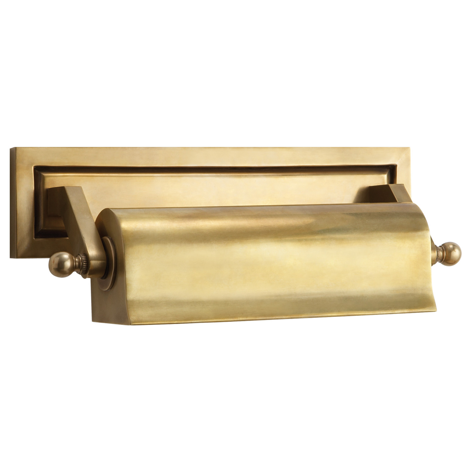 Visual Comfort Library Antique Brass Metal Picture Light Sconce - 10 inches | Kathy Kuo Home