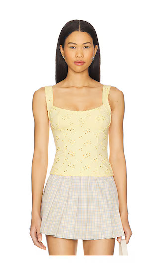 Full Bloom Eyelet Cami in Banana Cream | Revolve Clothing (Global)