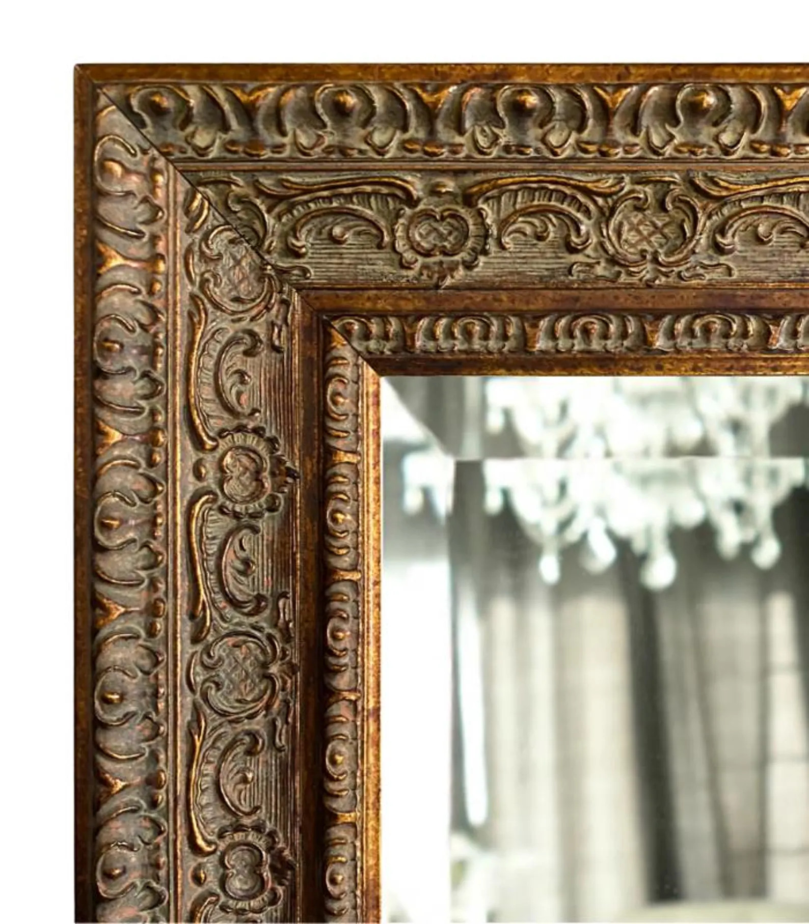 West Frames Parisienne French Ornate Wood Framed Wall Mirror Antique Gold Patina Finish | Etsy (Global)