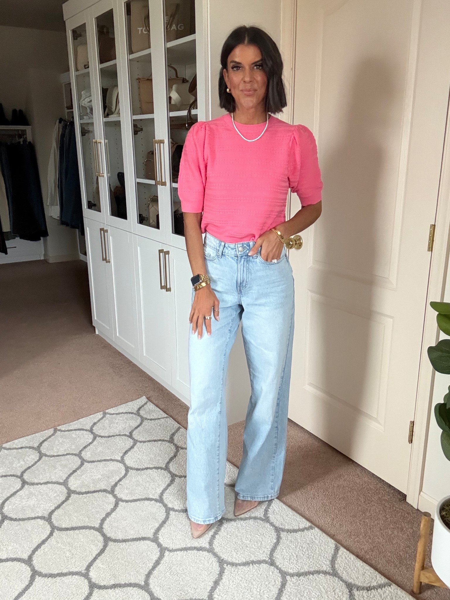 Weekly most loved items! Walmart puff sleeve sweater and jeans! Size xs in sweater, jeans tts (size down if in between). I’m 5’5 and in the long length to wear with heels. 

#LTKootd #LTKSeasonal