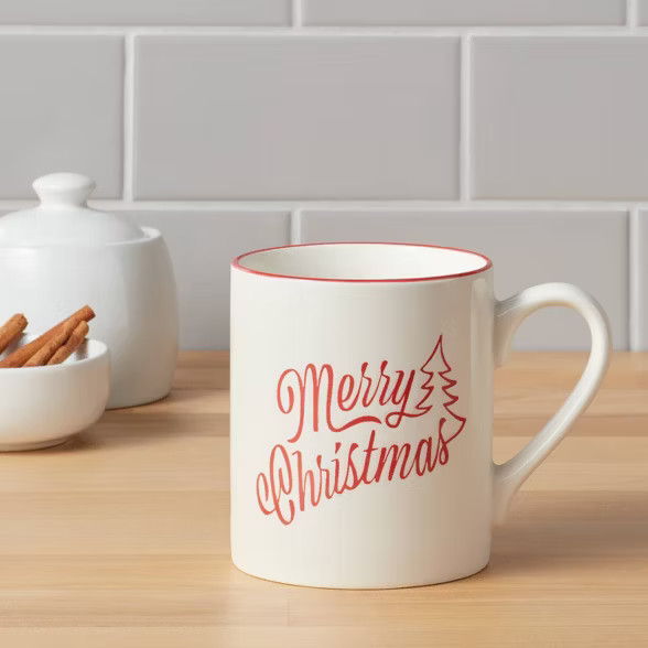 16oz Stoneware Merry Christmas Mug White - Threshold™ | Target