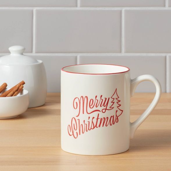 16oz Stoneware Merry Christmas Mug White - Threshold™ | Target