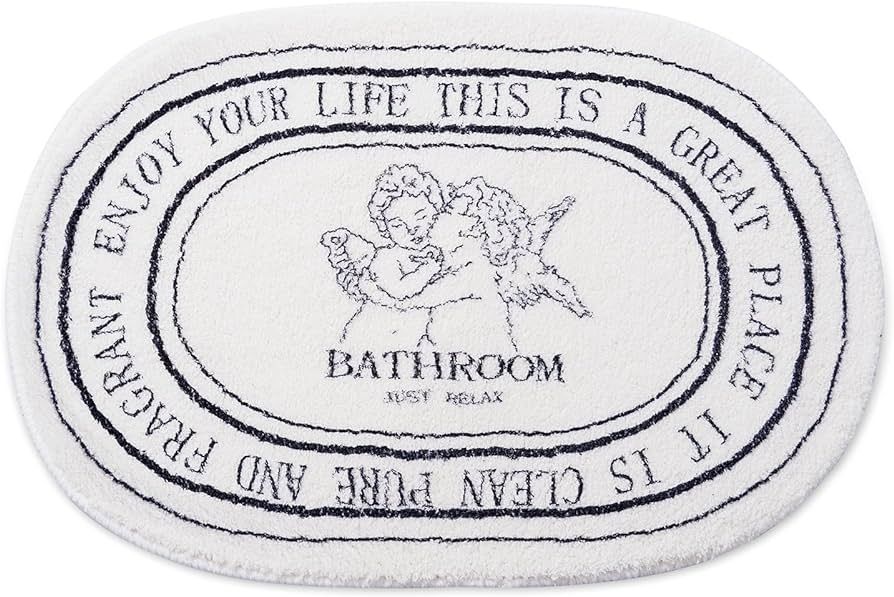Black White Bathroom Rugs 20x32inch Soft Absorbent Aesthetic Cute Bath Mat for Bathroom Floor, Ma... | Amazon (US)