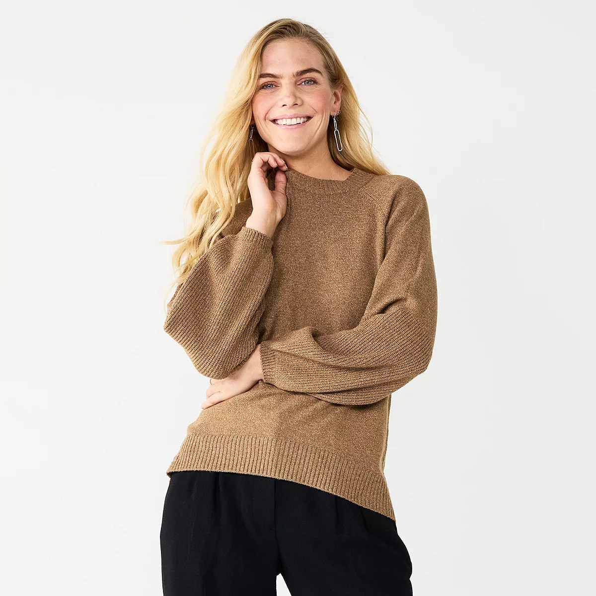 Women's Nine West Texture Sleeve Sweater | Kohl's