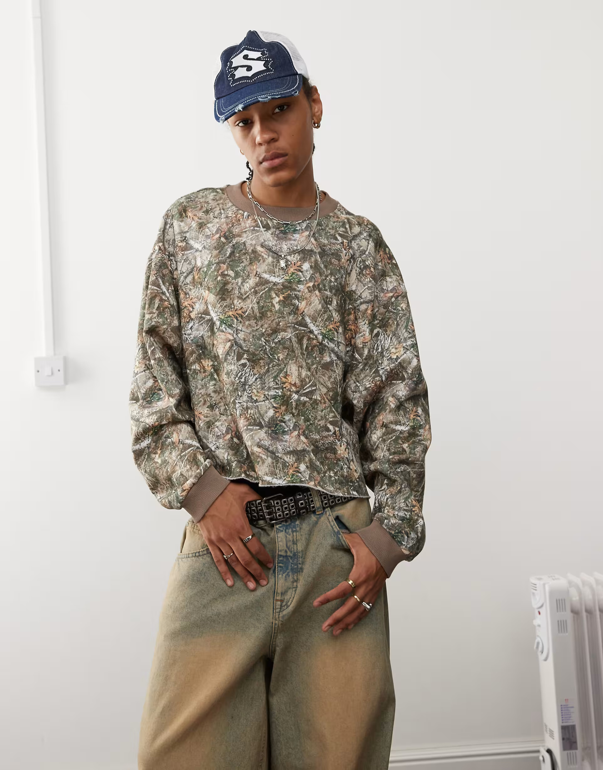 COLLUSION Boxy sweatshirt in khaki camo multi print  | ASOS | ASOS (Global)