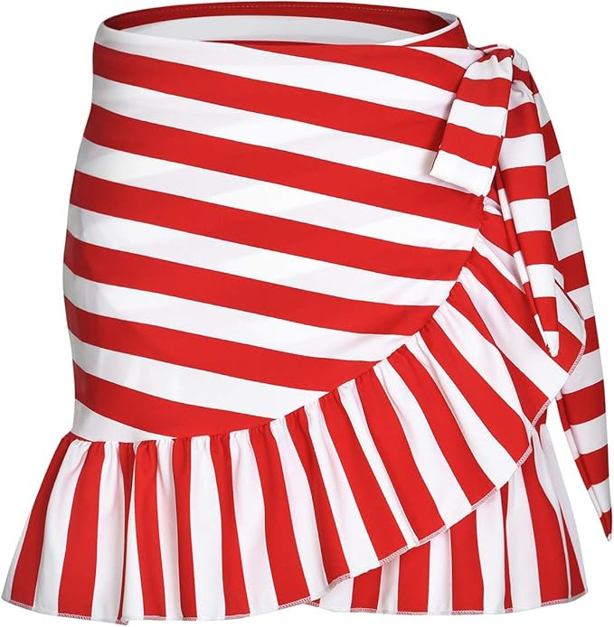 ChinFun Women's Ruffle Sarongs Beach Wrap Cover Up Swimwear Bikini Bottoms High Waisted Tankini S... | Amazon (US)