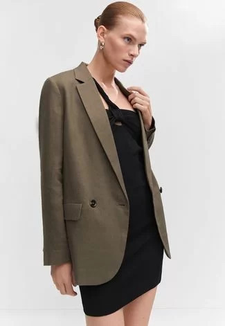 Blazer Mango Ombreiras Marrom | Dafiti (BR)