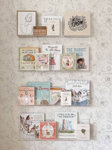 Easter books, book shelves, nursery, wallpaper

#LTKhome #LTKbaby #LTKkids