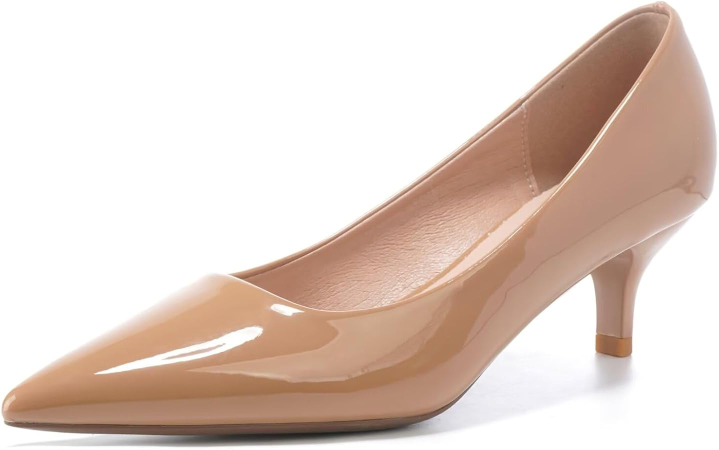 Women's Low Kitten Heel Pumps Classic Fashion Dress Pumps Simple Heeled Shoes for Office Work | Amazon (US)