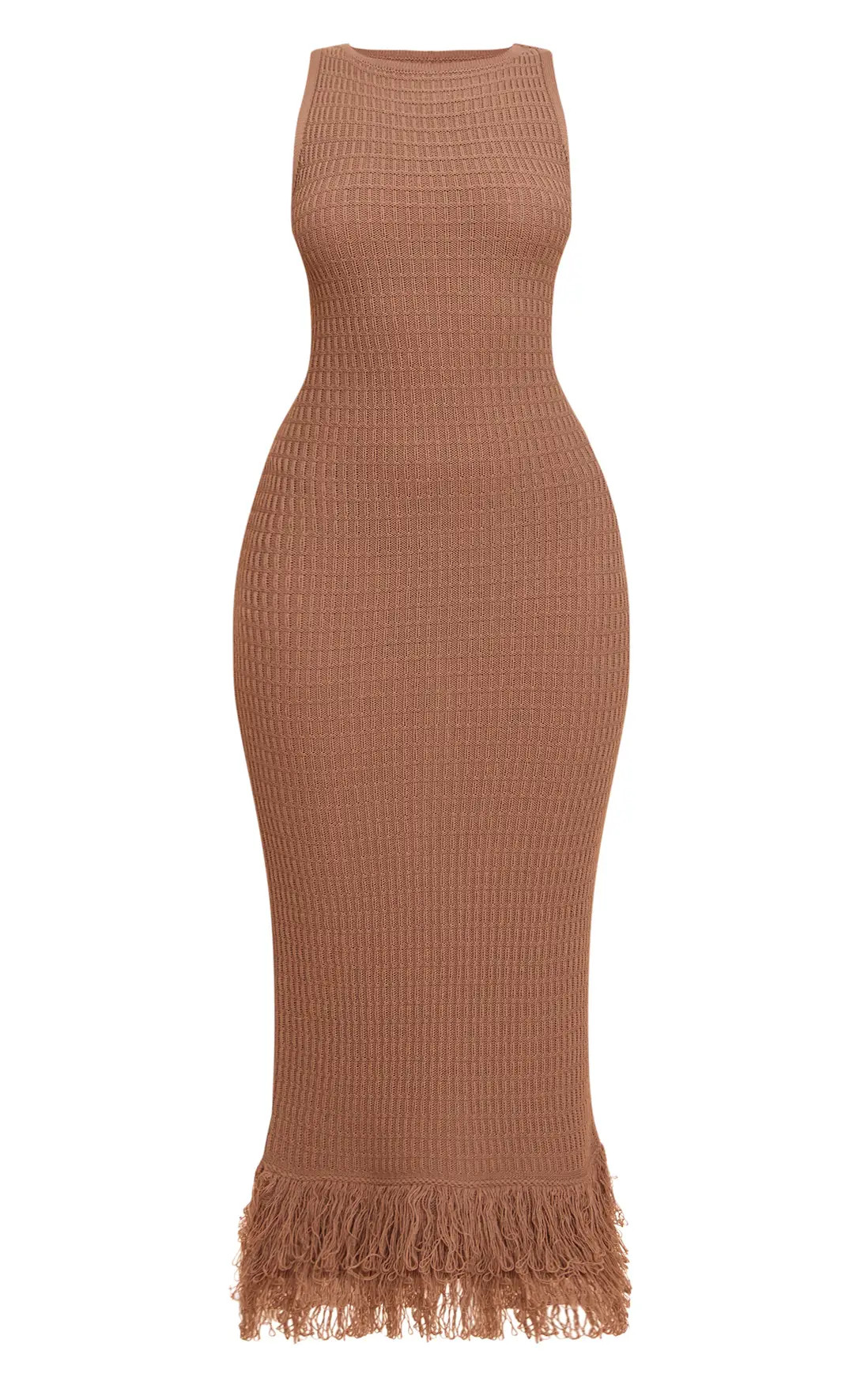 Taupe Loop Knit Maxi Dress | PrettyLittleThing USA | PrettyLittleThing US