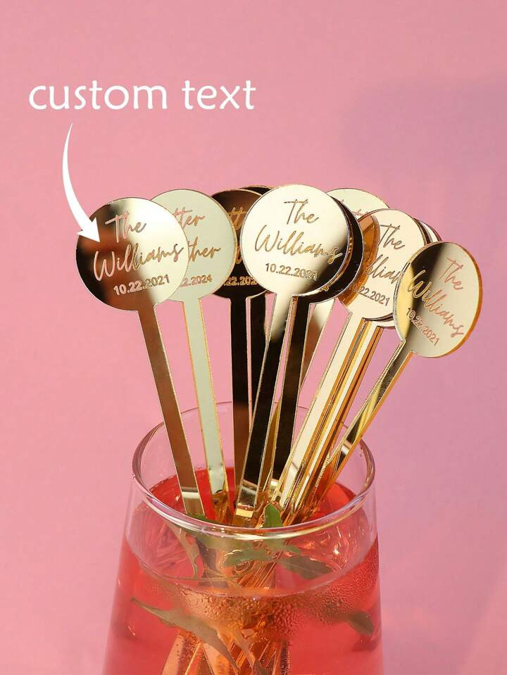 Personalised Round Drink Stirrers Acrylic Stir Sticks Wedding Decorations Custom Cocktail Swizzle Sticks Bar Drinks Mixing Bachelorette Party Cocktail Stirrer Swizzle Decorations 1pc Anti-Mold, Reusable Exquisite, Stylish, Fashionable, Vintage, Contracted Custom, Personalized, Unique Ideal Gifts Him Her Anniversaries Valentine's Day Mother's Day Birthdays Children's Day, For Father's Day, For Graduation, For Weddings, For Housewarming Kitchen, Dining Room, Home,Christmas | SHEIN