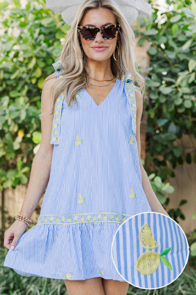 Made To Be Worn Blue Striped Babydoll Dress | The Mint Julep Boutique