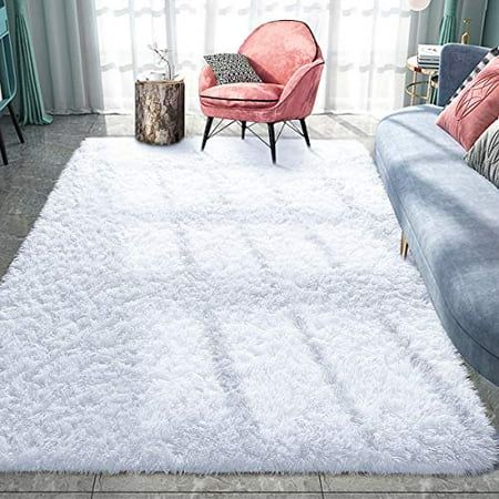 Pacapet Fluffy Area Rugs White Shag Rug for Bedroom Plush Furry Rugs for Living Room Fuzzy Carpet fo | Walmart (US)
