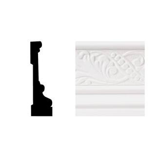 Royal Mouldings 6702 11/16 in. x 3-1/2 in. x 8 ft. PVC Composite White Casing Molding 0670208009 ... | The Home Depot