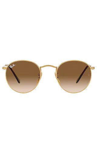 Ray-Ban Round Metal in Metallic Gold. | Revolve Clothing (Global)