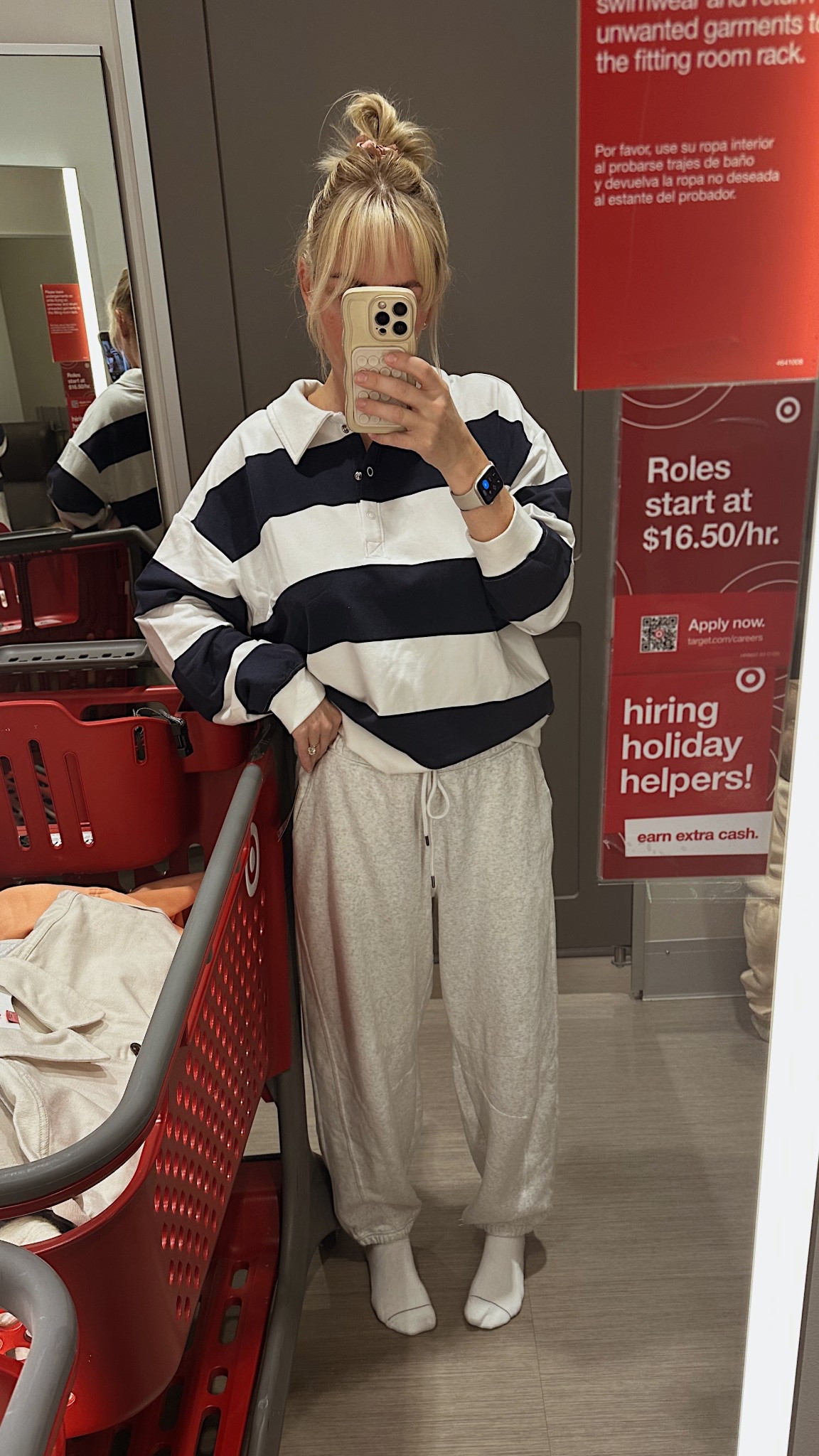 Cute rugby style top & barrel sweats from target! Wearing M in both but would size down to S. They run oversized already.

#LTKActive #LTKSaleAlert #LTKStyleTip