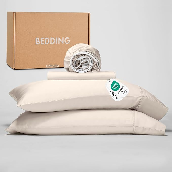 King Size Sheets Set by Gokotta, 100% Rayon Derived from Bamboo Sheets King Size, Soft & Breathab... | Amazon (US)