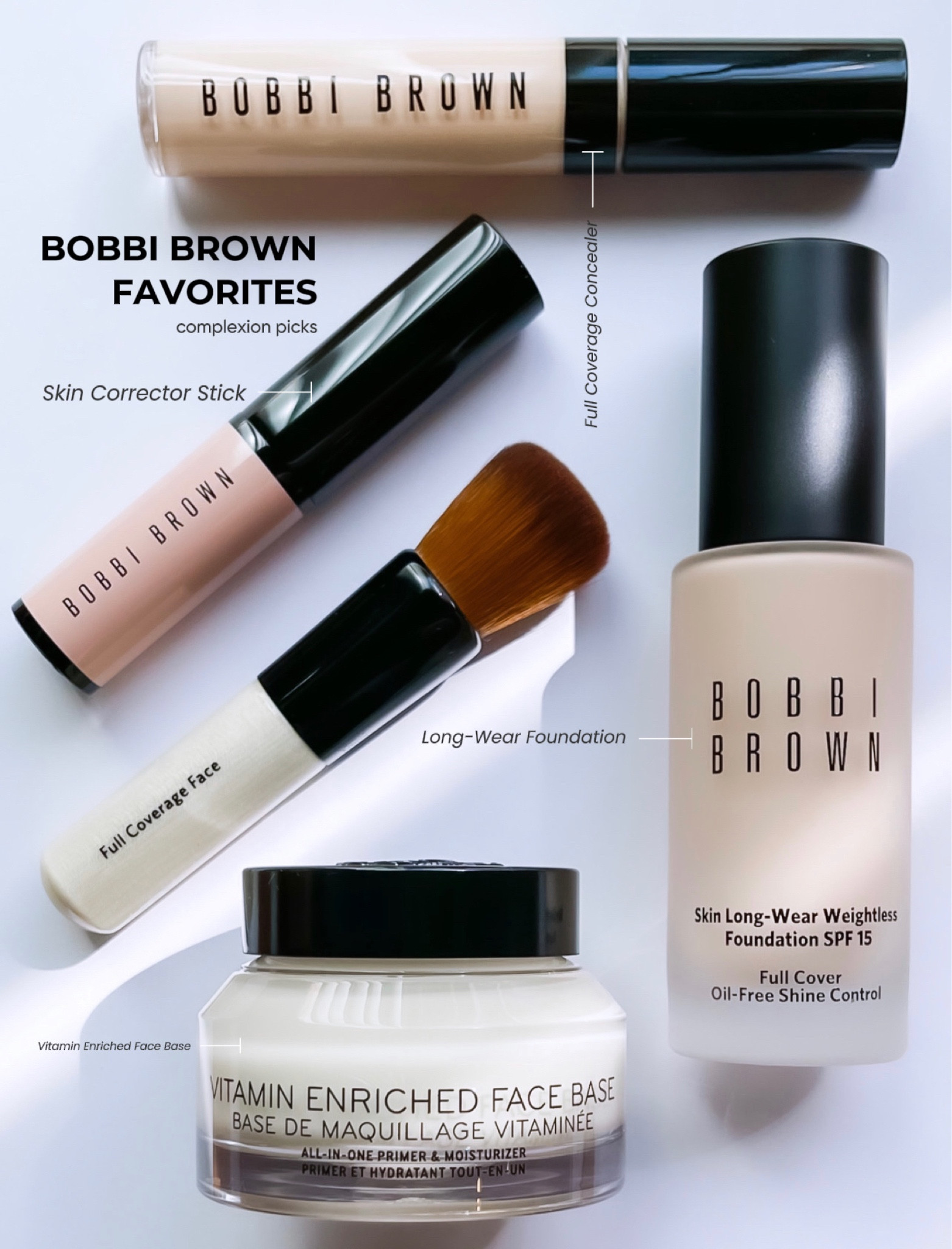 BOBBI BROWN COSMETICS COMPLEXION FAVORITES , skin long wear foundation , full coverage concealer , skin corrector stick , foundation brush , vitamin enriched face base , makeup , on sale at Nordstrom 

#LTKwedding #LTKbeauty #LTKsalealert