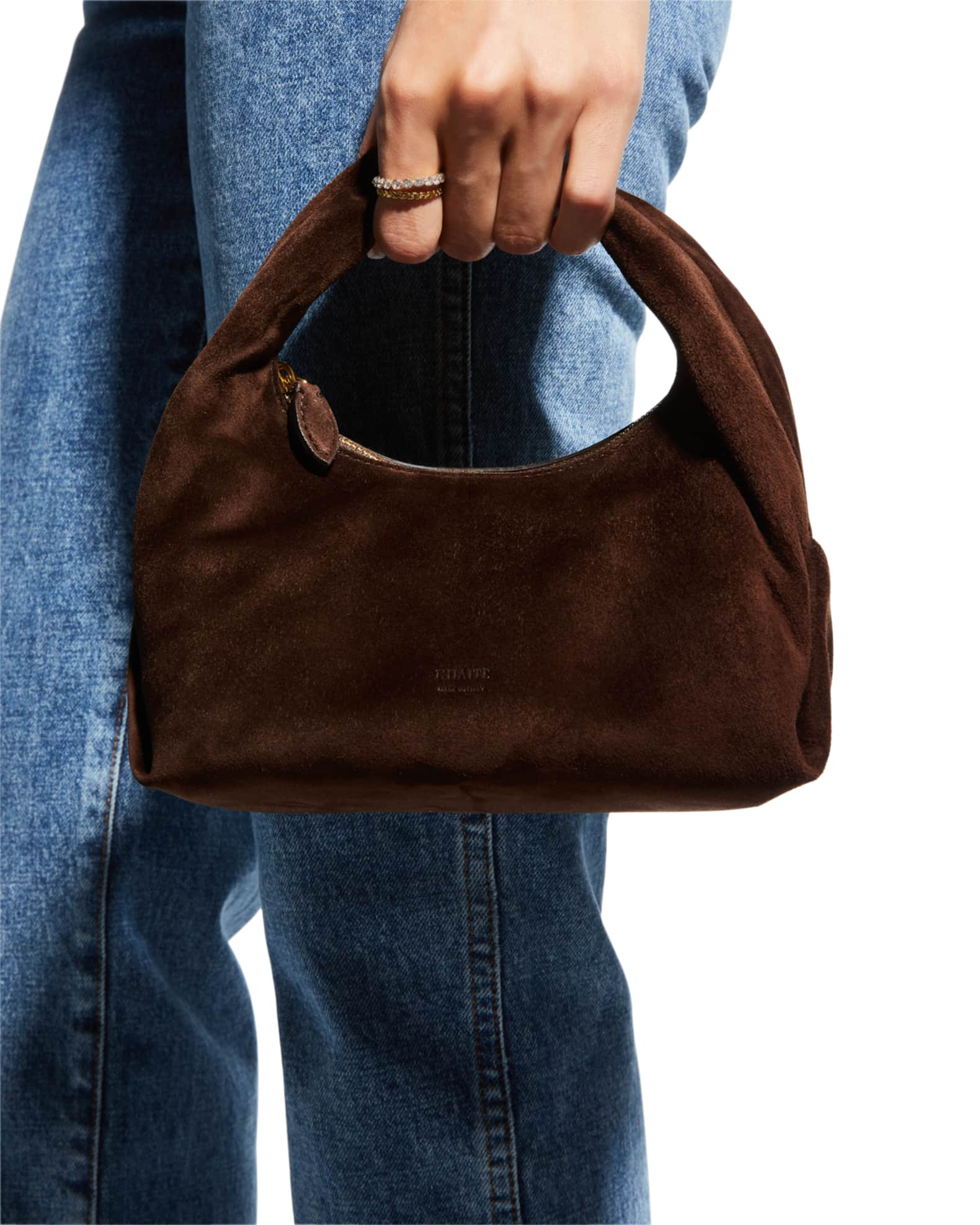 Khaite Beatrice Small Knot Suede Hobo Bag | Neiman Marcus