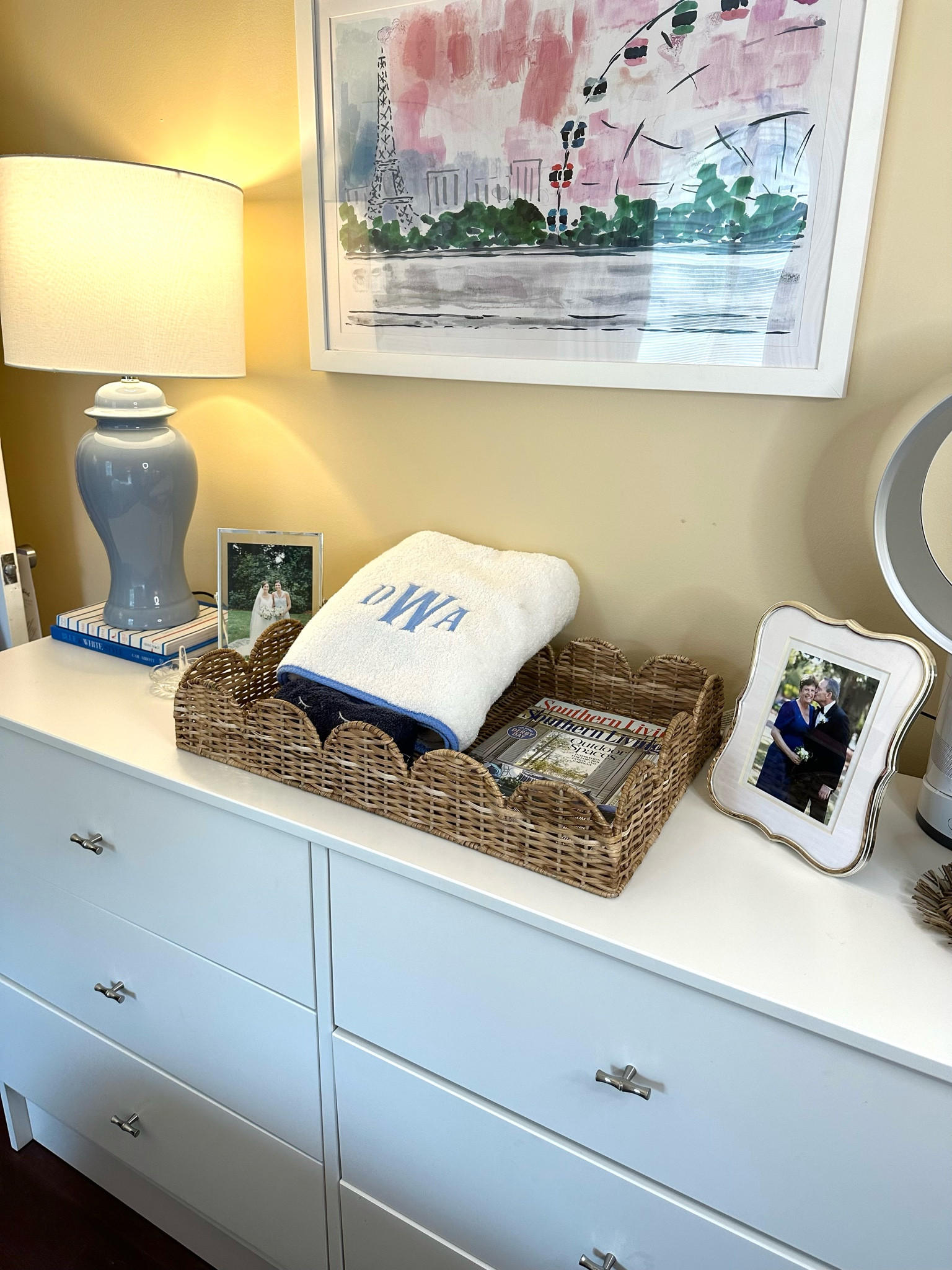 Be our guest! Today I’m sharing how our guest bedroom has come together so far, and those of you thag have followed me on Instagram for awhile will probably recognize most of this from my last house. Overall I love how it’s coming together but am eager to install a new ceiling fan, paint the room, and eventually get a new headboard that is actually visible. If you have any favorite light blue paint colors definitely let me know (the @Samplize swatches shown are leftovers from painting iur front door)! 

I’ve linked what I can on my ShopMy and LTK accounts linked in my profile and will also be sharing links in my instagram stories! 

#roomtour #guestroom #guestbedroom #bedroomtour #blueandwhite #blueandwhitehome #firsthome #grandmillenial #grandmillenialhome #grandmillennialdecor #blueandwhitebedroom #room422 #annieselke #inspiredhome #rollerrabbit #preppyhome #southernhome #southernstyle #homeinteriors #vietri @Room 422 @Roller Rabbit @Serena & Lily 

#LTKHome #LTKFindsUnder100 #LTKFindsUnder50