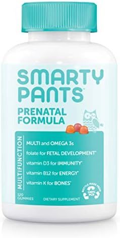 SmartyPants Prenatal Formula Daily Gummy Multivitamin: Vitamin C, D3, & Zinc for Immunity, Gluten... | Amazon (US)