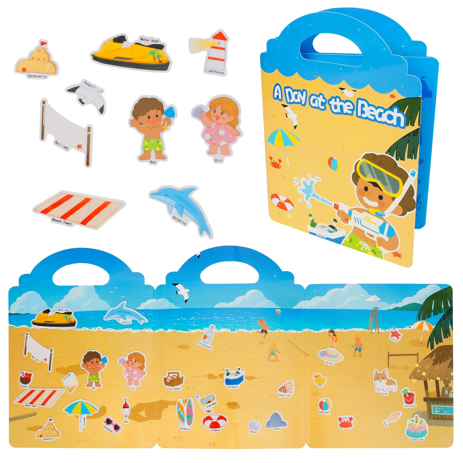 Jelly Stickers Book for Kids 2-4，Reusable Stickers Book for Toddlers，Travel Toys ，Quiet Bus... | Amazon (US)