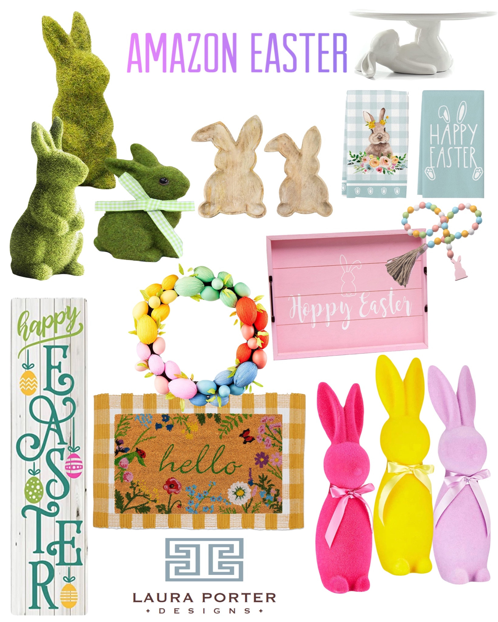 2 Weeks until Easter 🐰💜 Amazon has cute, quick, and inexpensive home decor! #easter #lauraporterdesigns #easterhome #amazoneaster #amazondecor #bunnies 

#LTKSeasonal #LTKunder50 #LTKhome