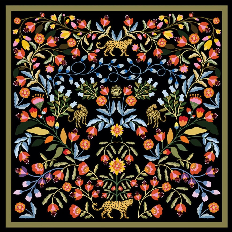 Double Sided Silk Scarf of Night Imagination | Jessie Zhao New York