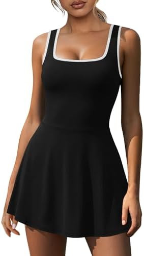 NIASHOT Women's Athletic Dress with Built-in Shorts & Pockets Workout Tennis Golf Active Wear U N... | Amazon (US)