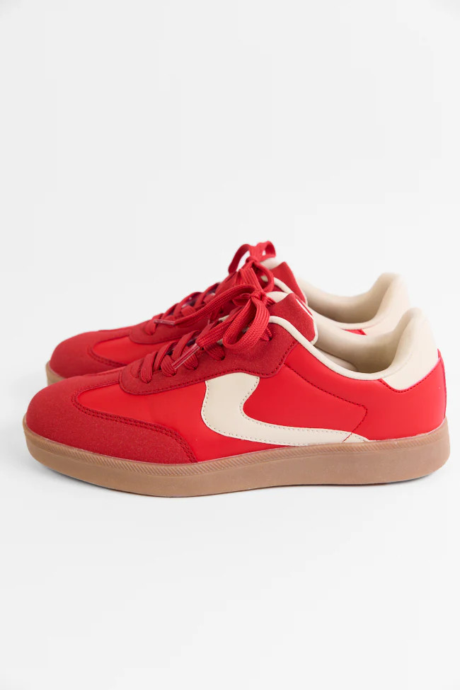 Tiffany Red Swirl Sneakers | Pink Lily