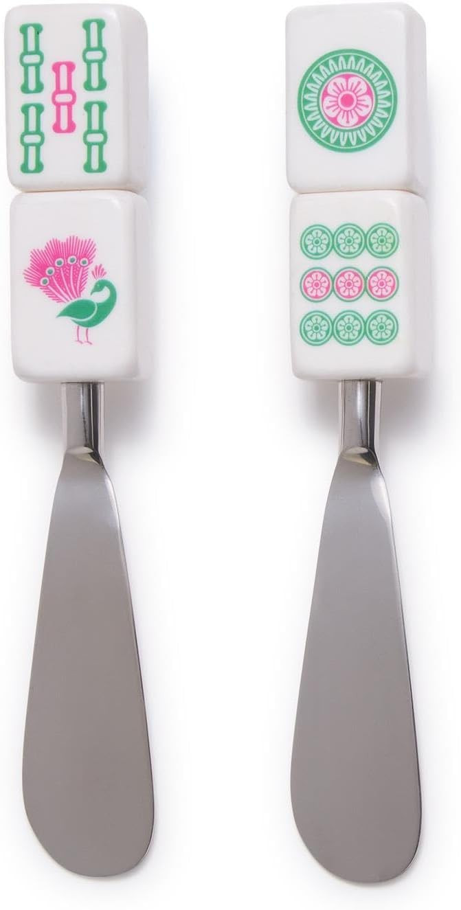 Two's Company Mahjong Spreaders on Gift Card, 6-Inch, Stainless Steel, Multicolor, Set of 2 | Amazon (US)