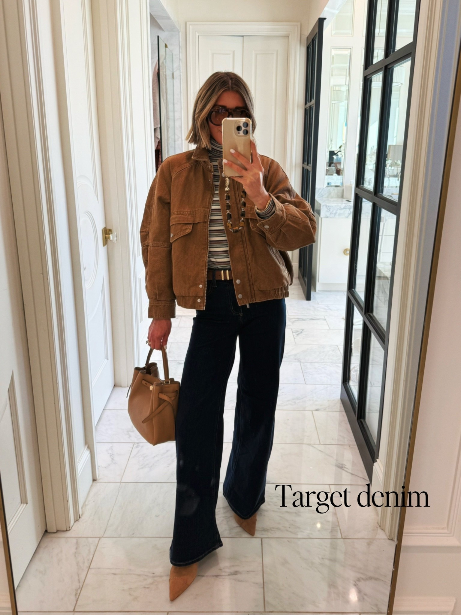 Target denim OOTD! These could be the best jeans Target has ever made. I’m 5’7 wearing size 2/25, fit tts.

#LTKootd #LTKSeasonal