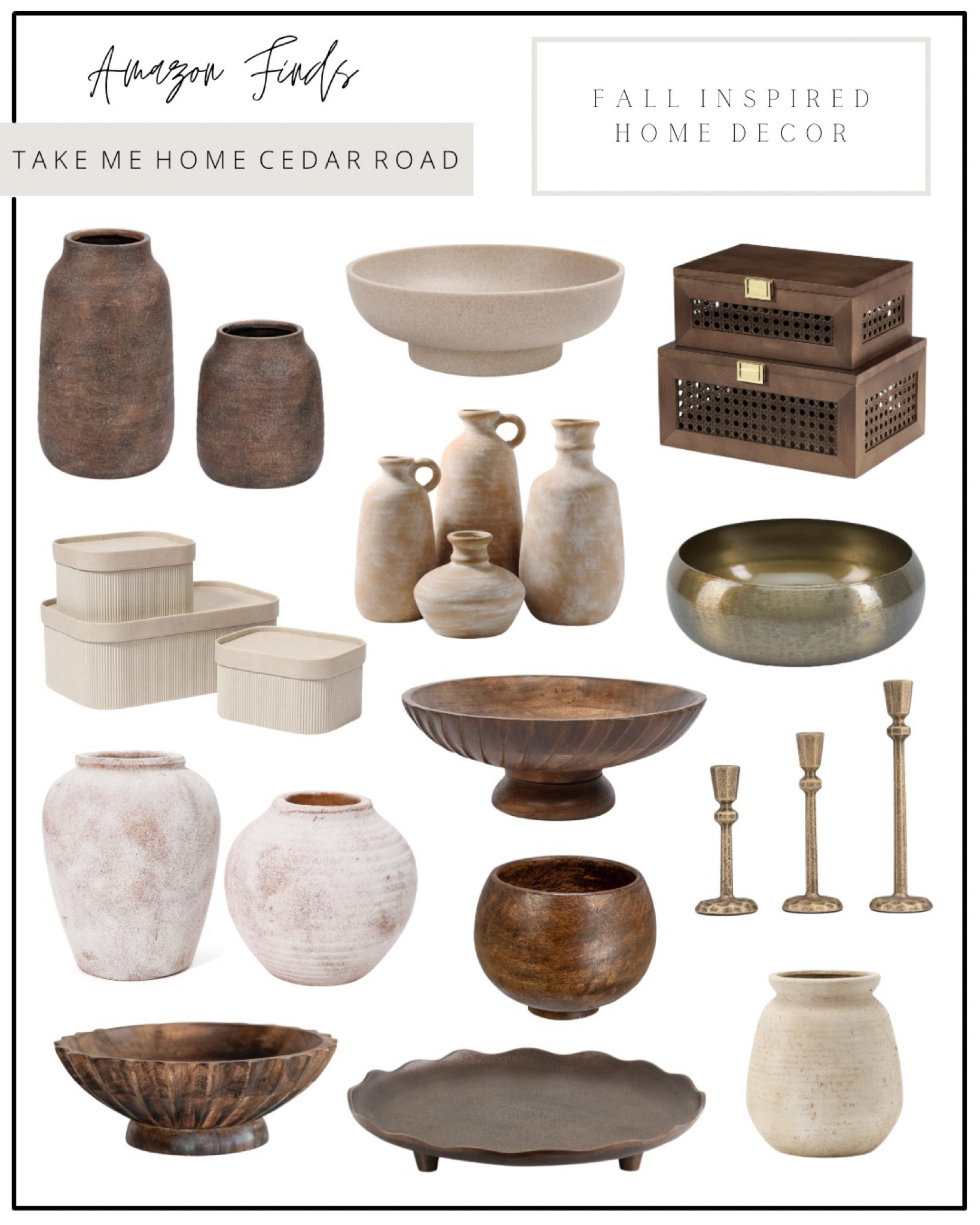 Amazon Decor Finds
How pretty are all of these? Great prices too! 

Home decor, organic modern decor, shelf decor, table decor, neutral decor, vase, decorative bowl, decorative tray, candle holder, decorative boxes, amazon home, Amazon finds 

#LTKSaleAlert #LTKFindsUnder50 #LTKHome