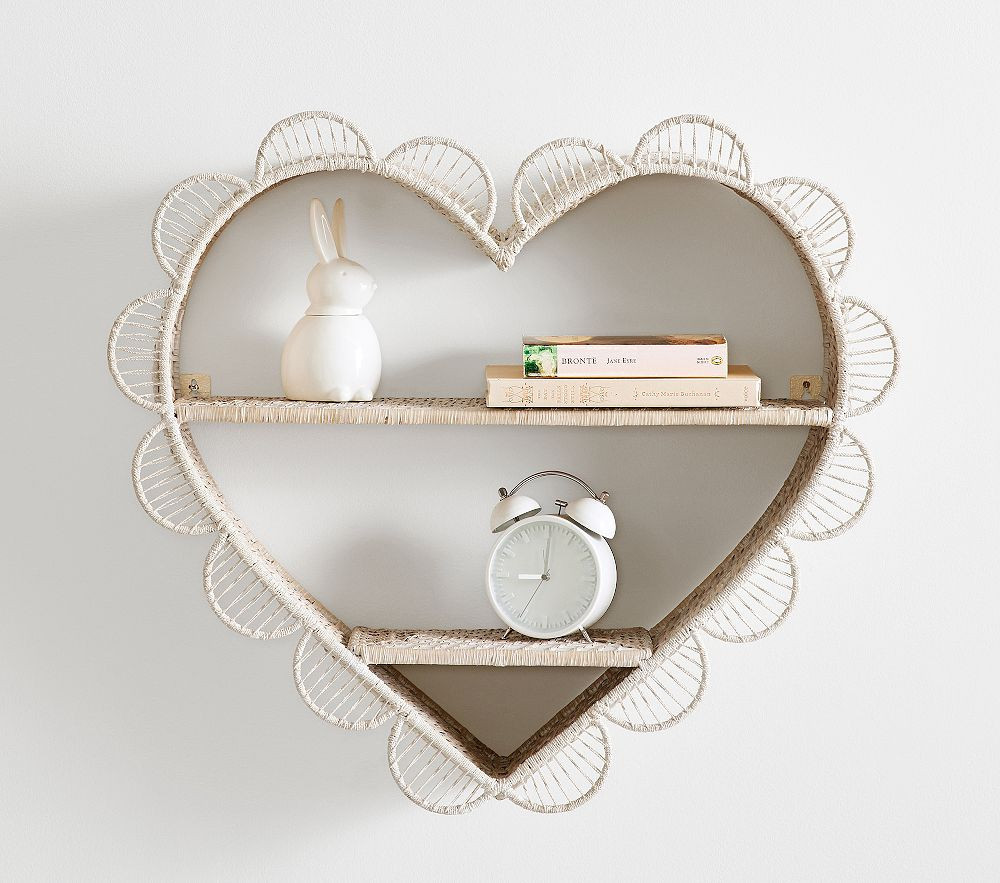 Quinn Rattan Heart Shelf | Pottery Barn Kids
