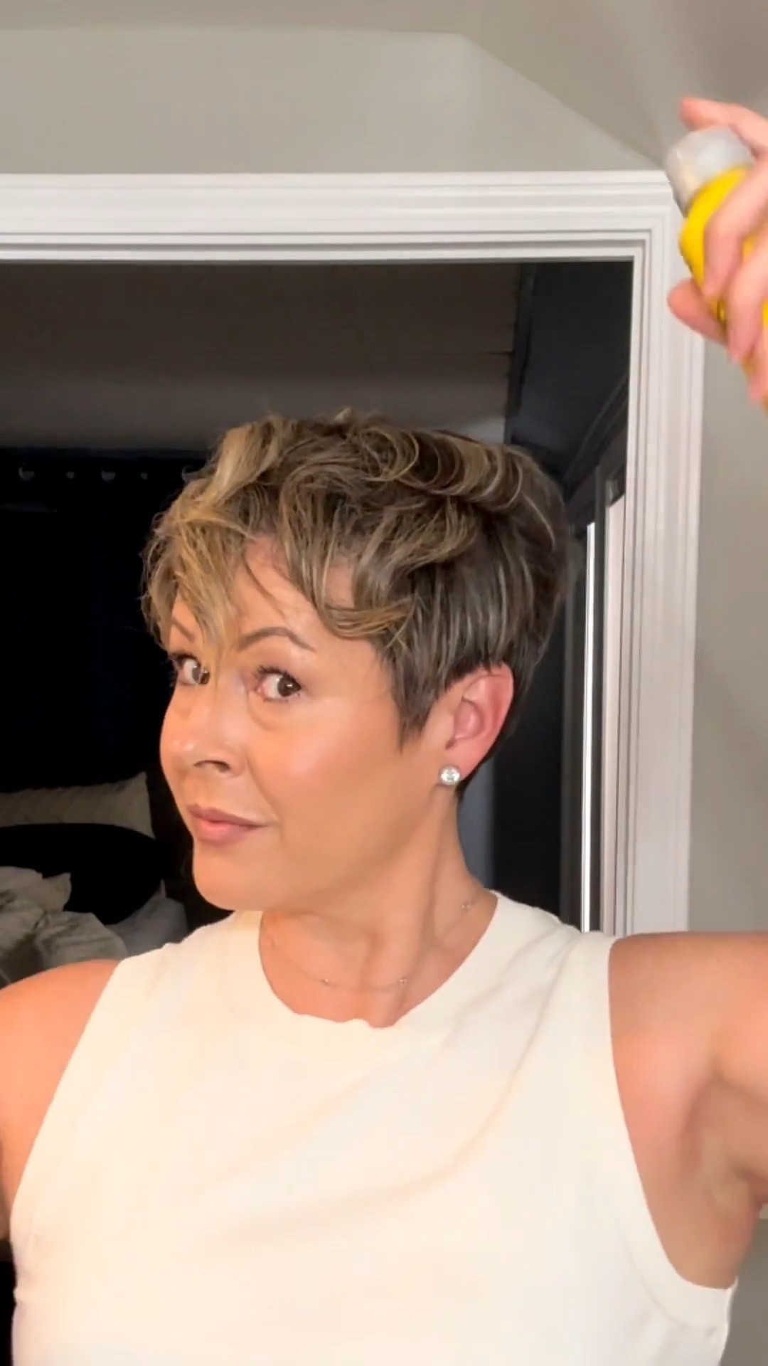 Quick, real-life pixie styling from start to finish ✨☕️

Blow dry ➝ build texture ➝ style + refine with a little dry shampoo in between (because volume is everything 🙌)

Added a few finishing touches, threw on earrings, took a sip of coffee… and yes, a surprise guest appearance from my husband 😂

The star of the show: my Wavytalk Cool Curl Pro for shaping + defining this pixie—it’s PERFECT for shorter hair

Finished with some budget-friendly finds to lock it all in: Got2B spray wax + a pliable paste for that soft, touchable hold

This is my go-to when I want polished but still effortless 💁‍♀️



#LTKgrwm #LTKOver40 #LTKBeauty