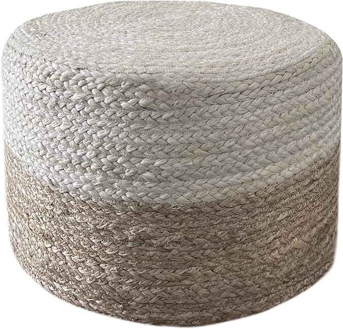 S & L Homes Pouf Ottoman - 100% Jute Braided Footrest Stool Hand Knitted Traditional Cord Boho Po... | Amazon (US)