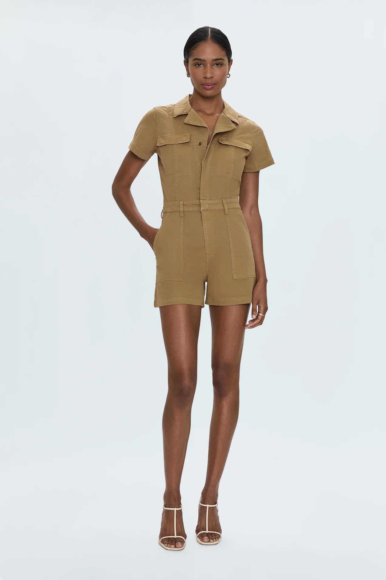 Morgan Utility Romper - Khaki | Pistola Denim