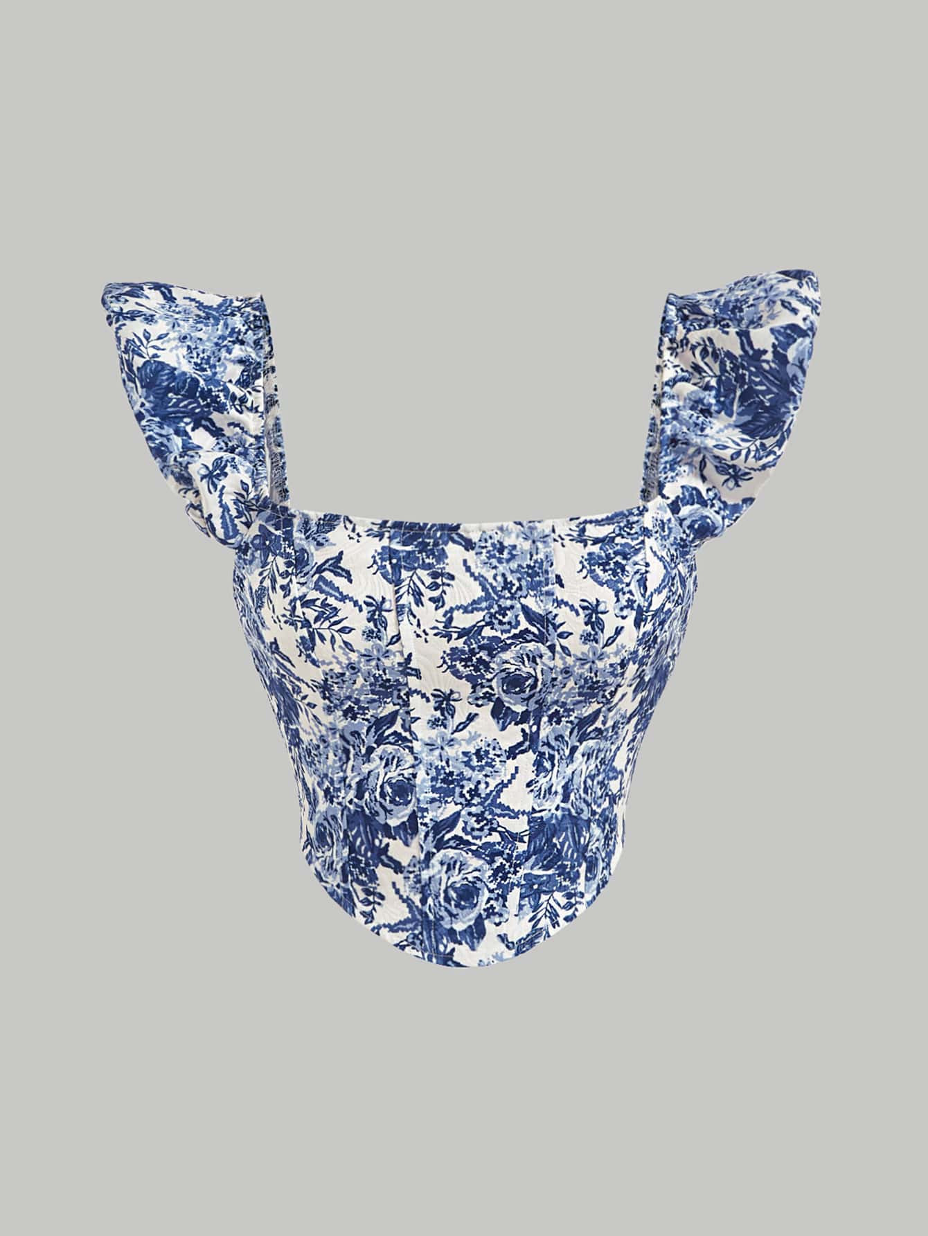 SHEIN MOD Floral Print Ruffle Trim Top | SHEIN