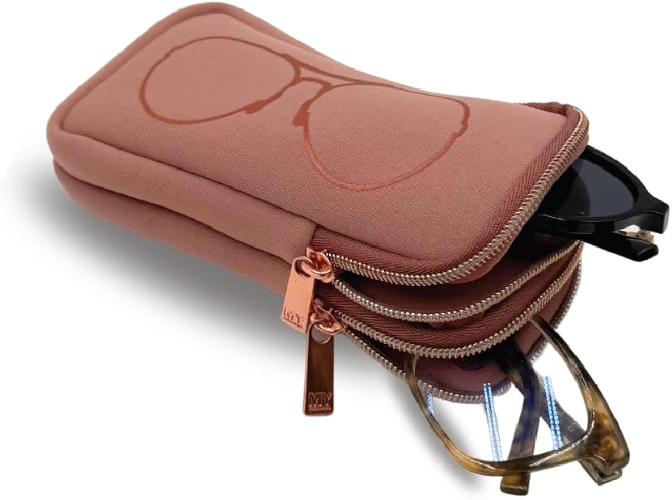 MYTAGALONGS Double Eyeglass Case with 2 Compartments | Amazon (US)