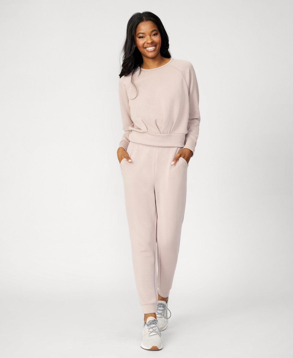 Cable & Gauge Women's Yummy Crewneck & Jogger Lounge Set - Etherea | Macy's