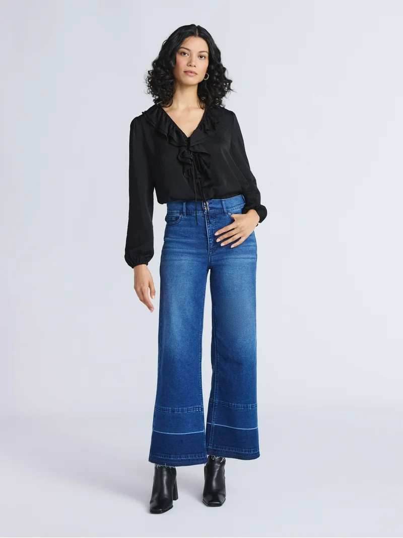 Sofia by Sofia Vergara Women's and Women's Plus Ruffle Neck Blouse, Sizes XS-4X | Walmart (US)