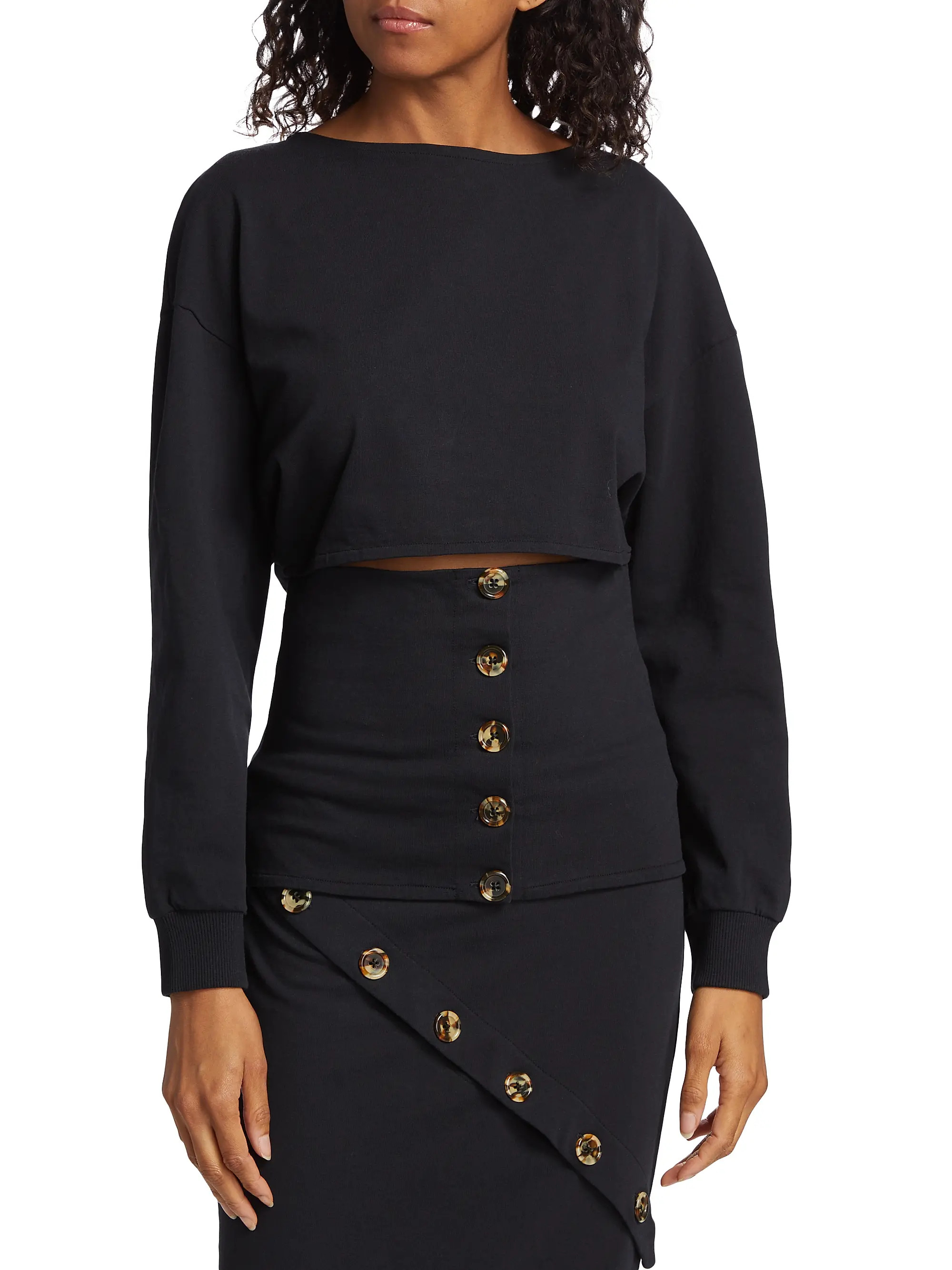 Shop A.W.A.K.E. Mode Jersey Button Sweatshirt | Saks Fifth Avenue | Saks Fifth Avenue